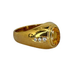 750YG Yellow Sapphire 2.5cts , Diamond Ring With Cert
