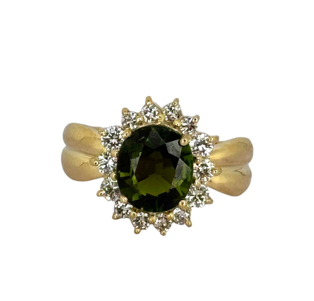 750YG Tourmaline Diamond Ring