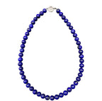 Lapis Lazuli=8.2-8.3mm Silver Clasp Necklace