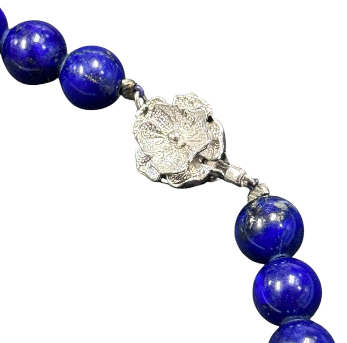 Lapis Lazuli=8.2-8.3mm Silver Clasp Necklace Secondary image