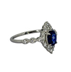 PT900 Royal Blue Sapphire=0.98cts, Diamond=0.31cts Ring With Cert