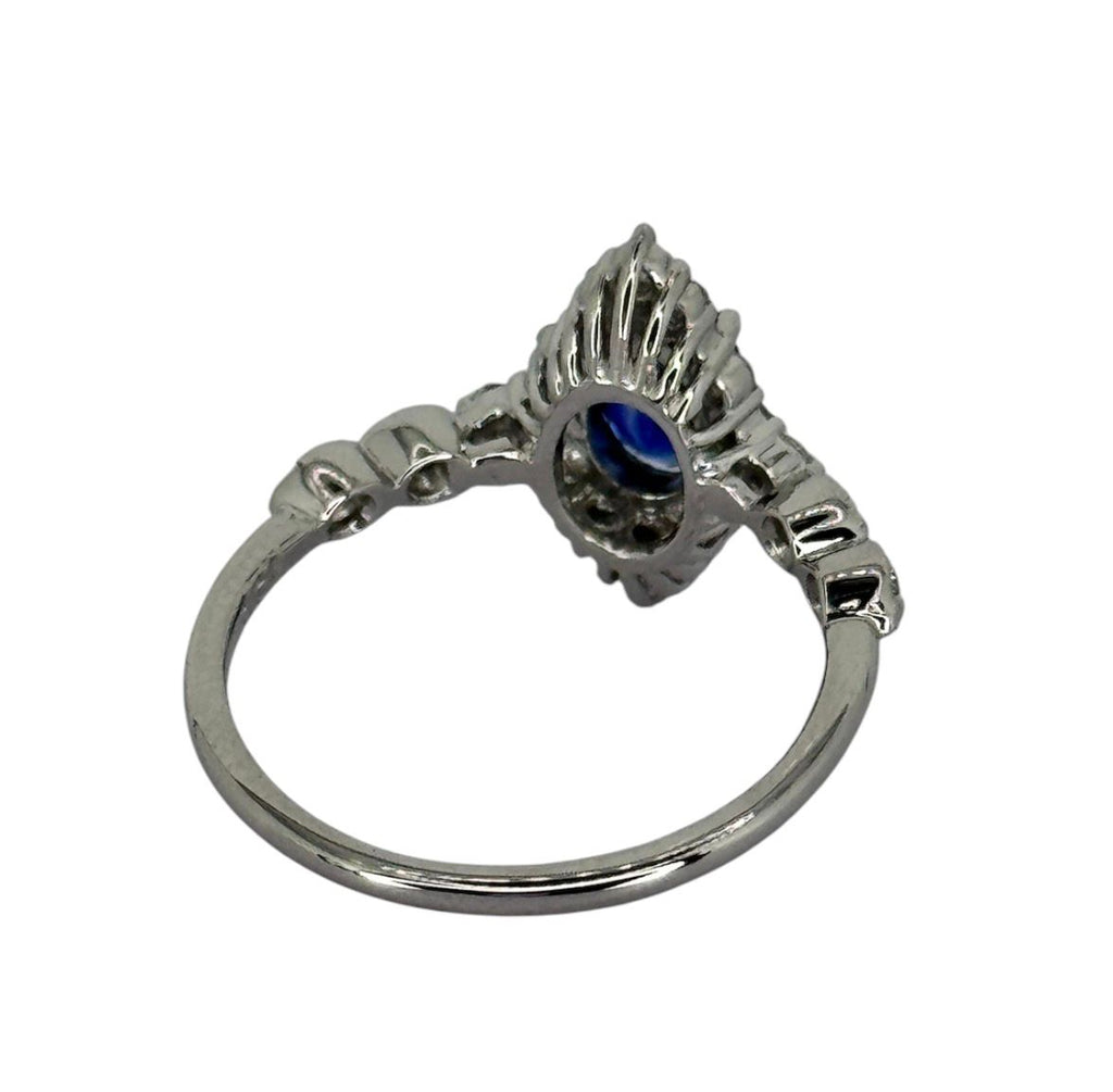 PT900 Royal Blue Sapphire=0.98cts, Diamond=0.31cts Ring With Cert
