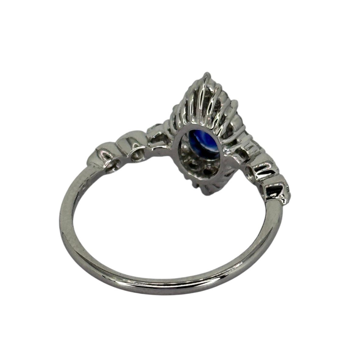 PT900 Royal Blue Sapphire=0.98cts, Diamond=0.31cts Ring With Cert