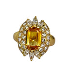 750YG Yellow Sapphire=2.4cts,DIamond Ring With Cert