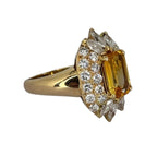 750YG Yellow Sapphire=2.4cts,DIamond Ring With Cert