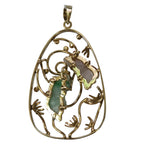 14KYG Duo Jade Pendant