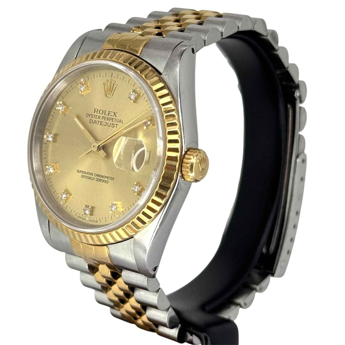 Rolex 16233 Datejust Halfgold Diamond Index Automatic Watch, 36mm