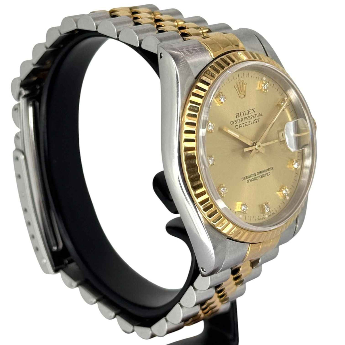 Rolex 16233 Datejust Halfgold Diamond Index Automatic Watch, 36mm