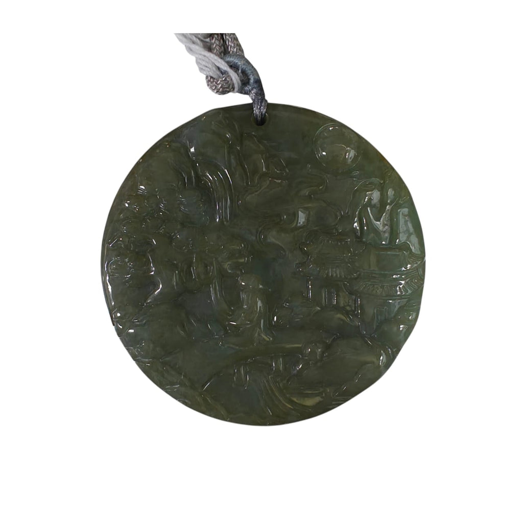 Fei Cui Yellowish Bluish Green Jade Pendant