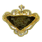 750YG Carved Foliage A Jade Diamond Pendant With Cert