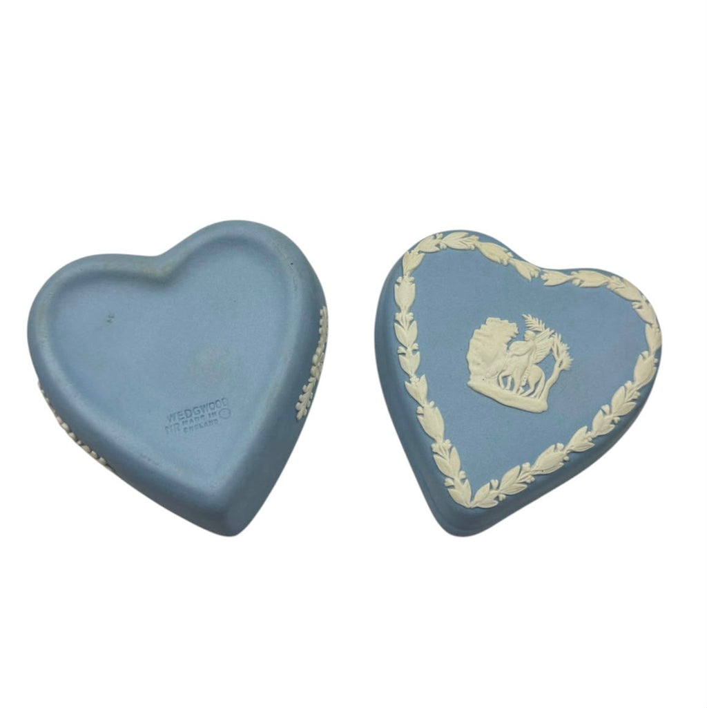 Wedgewood Jasperware Heart shaped Trinket or Jewelry box