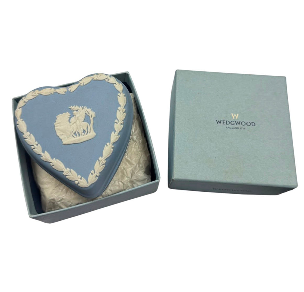 Wedgewood Jasperware Heart shaped Trinket or Jewelry box