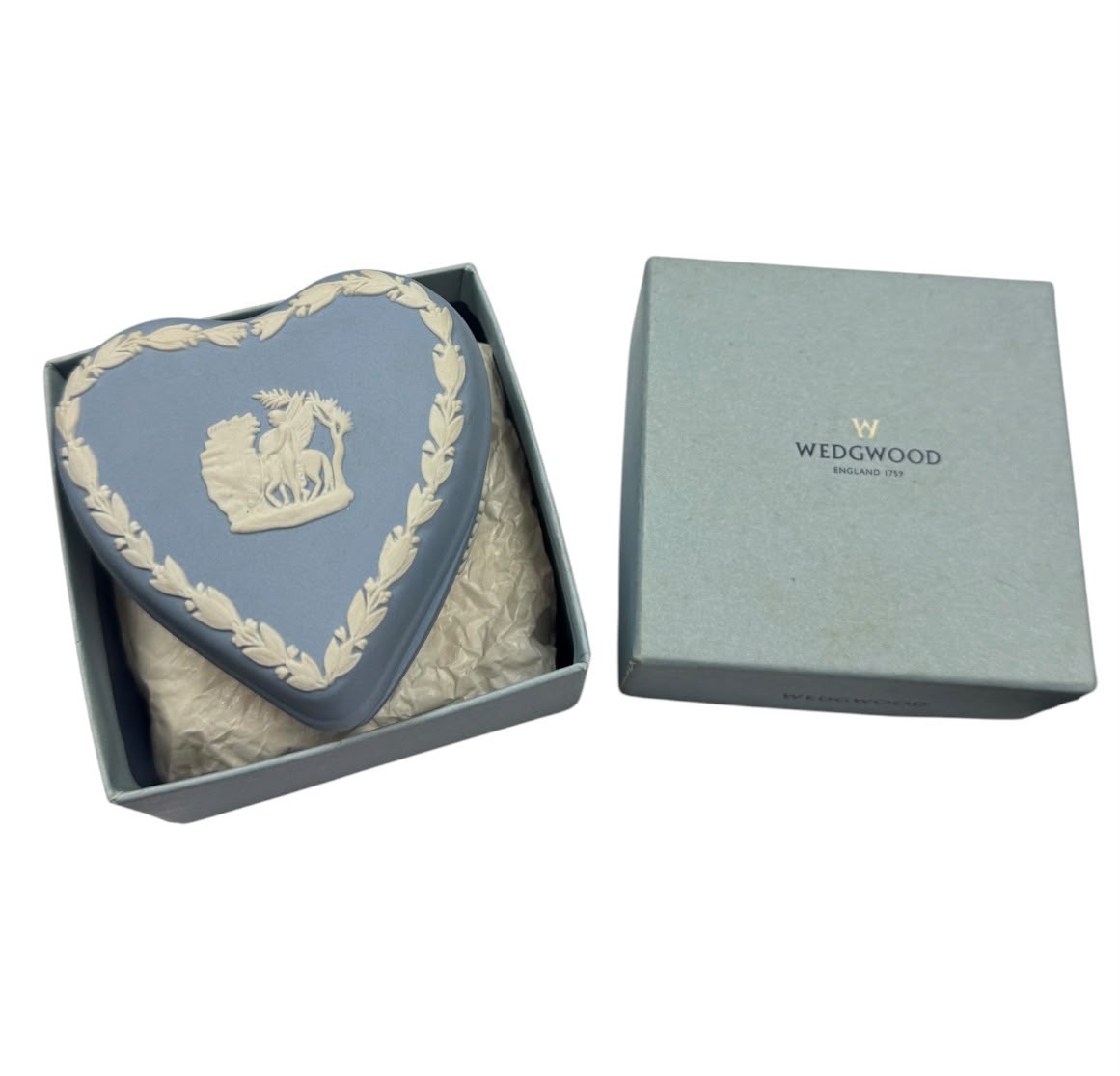 Wedgewood Jasperware Heart shaped Trinket or Jewelry box