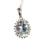 PT900 Aquamarine Diamond Pendant