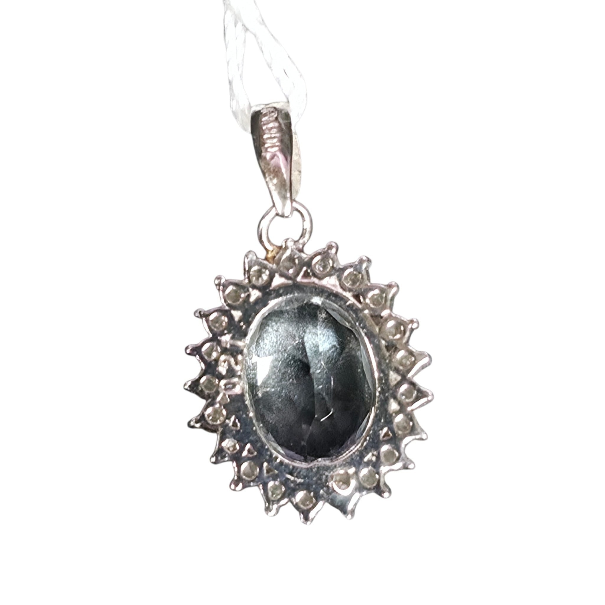 PT900 Aquamarine Diamond Pendant