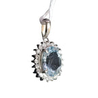 PT900 Aquamarine Diamond Pendant