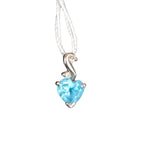750WG Aquamarine Heart Shape Pendant