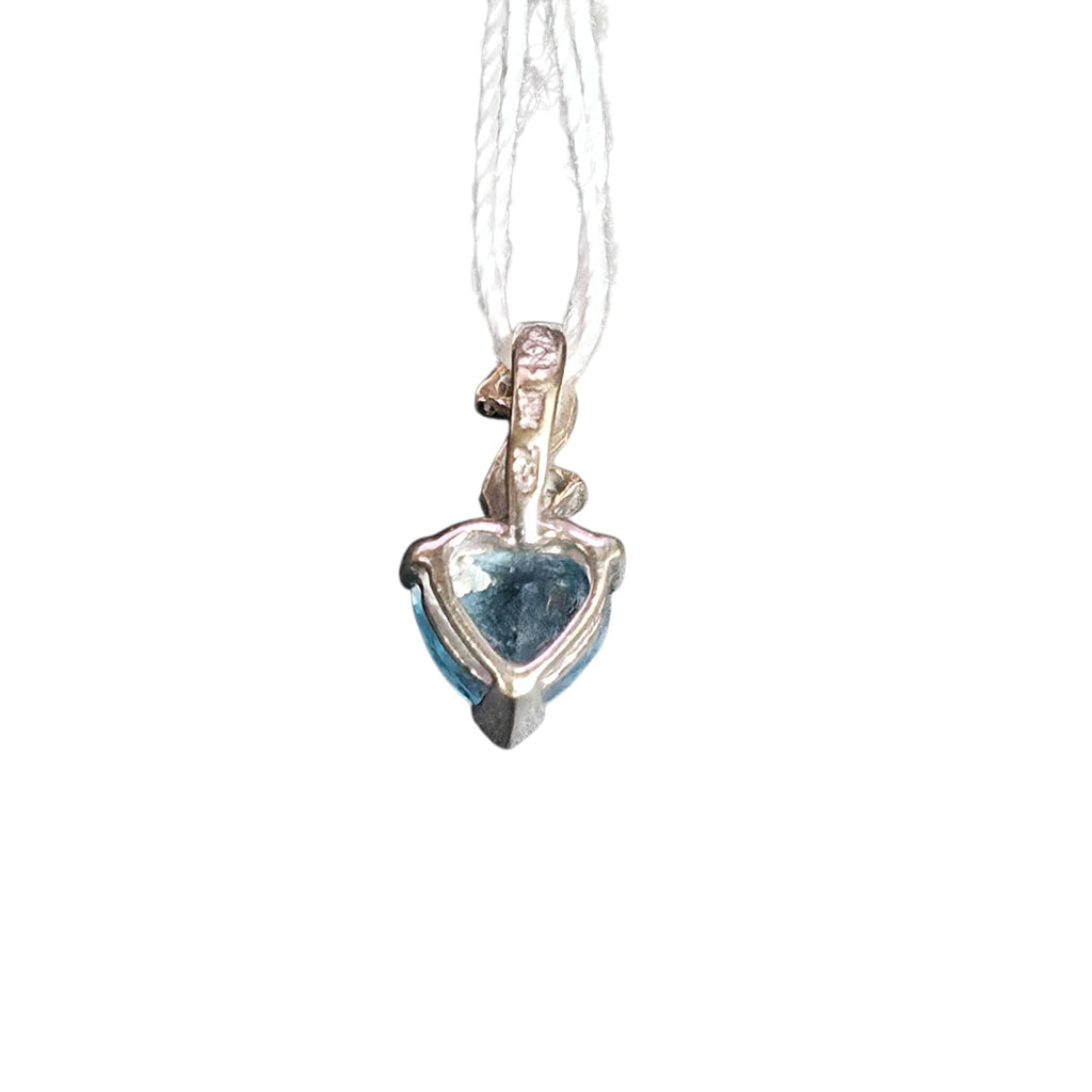 750WG Aquamarine Heart Shape Pendant
