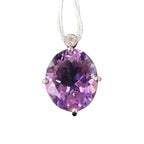 K18WG Amethyst Diamond Pendant