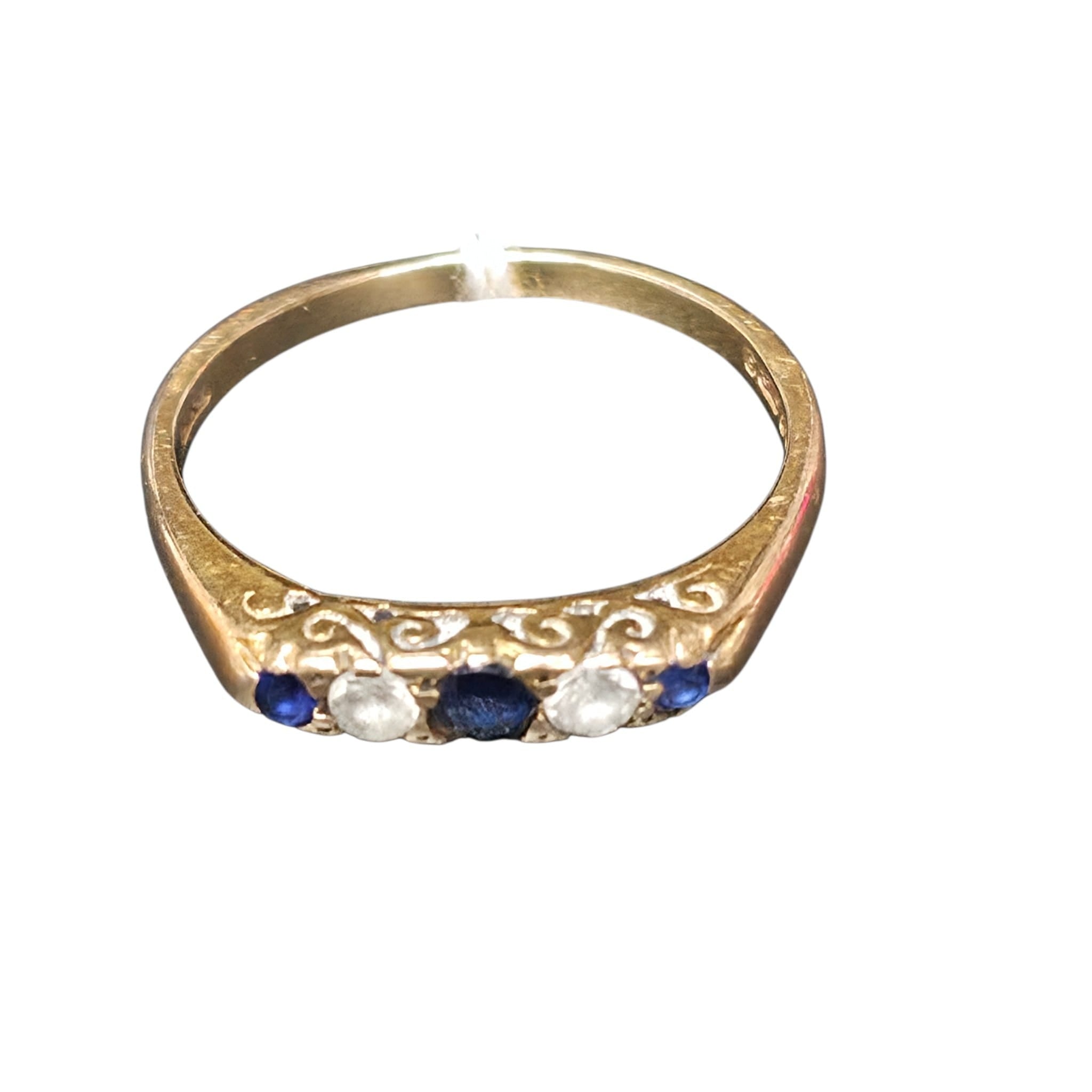 375YG Sapphire Diamond Ring 2.2GM Main image