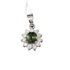 750WG Green Stone Diamond Pendant 1.9GM
