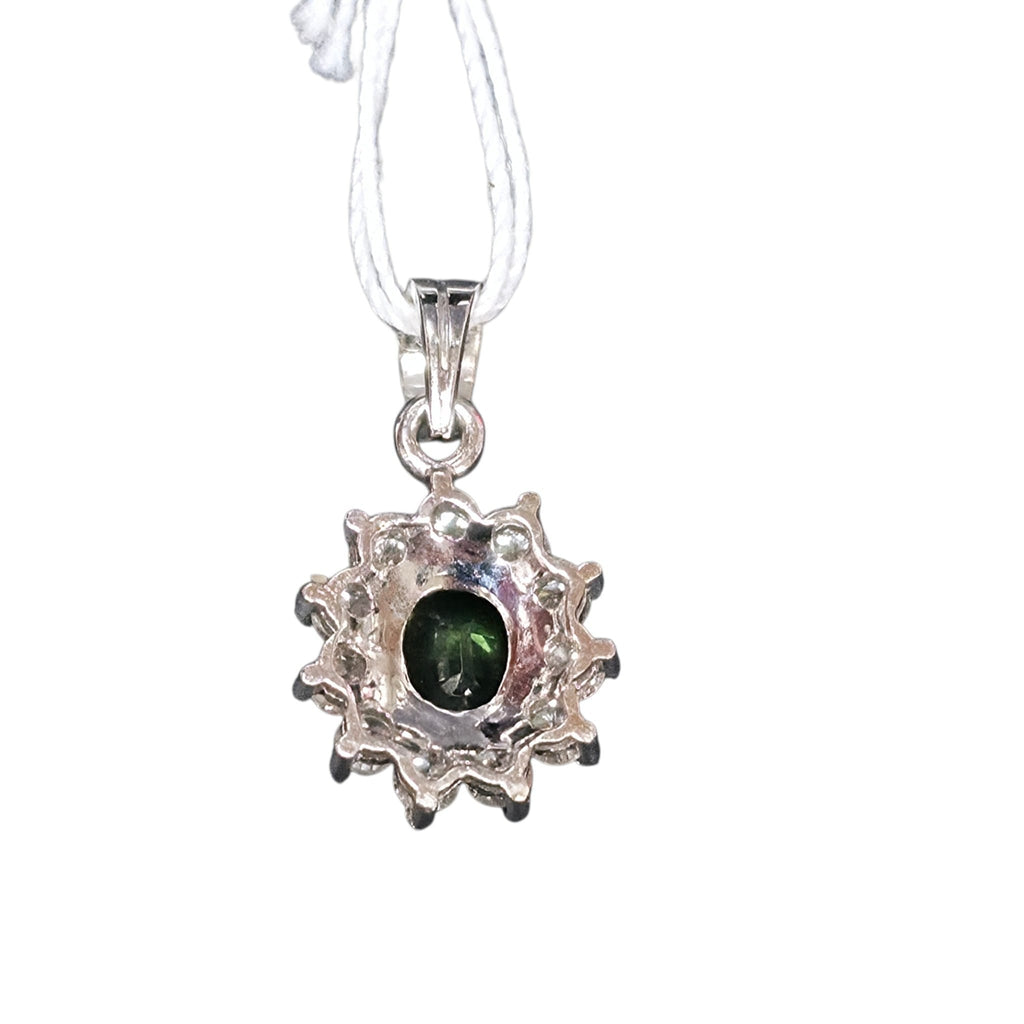 750WG Green Stone Diamond Pendant 1.9GM