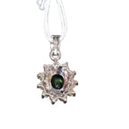 750WG Green Stone Diamond Pendant 1.9GM
