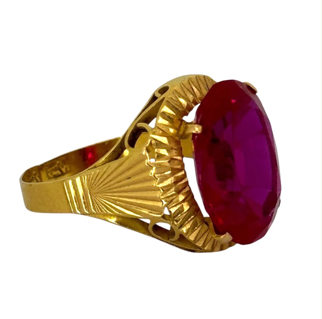 20KYG Pink Stone Ring Secondary image