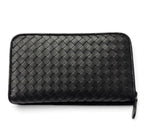 Bottega Veneta Intrecciato Zip Around Wallet , Black