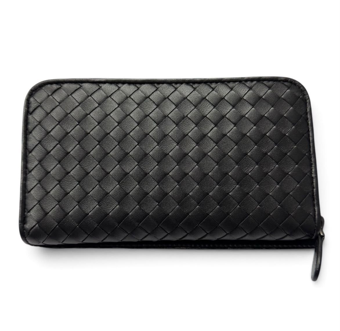 Bottega Veneta Intrecciato Zip Around Wallet , Black