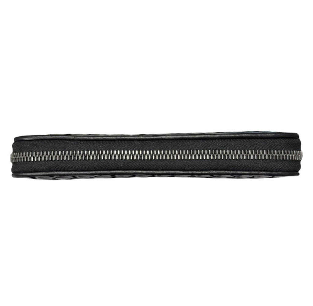 Bottega Veneta Intrecciato Zip Around Wallet , Black