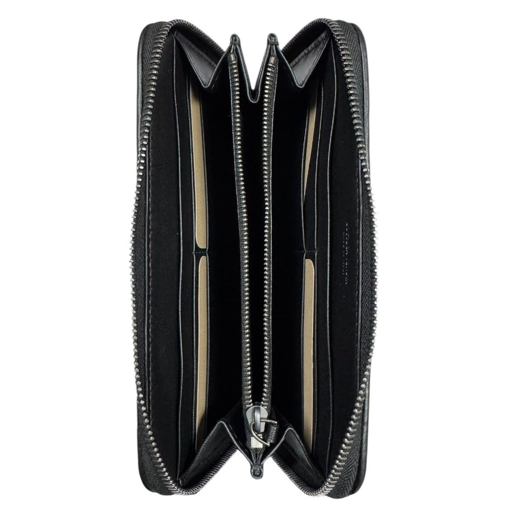 Bottega Veneta Intrecciato Zip Around Wallet , Black
