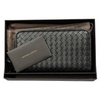 Bottega Veneta Intrecciato Zip Around Wallet , Black