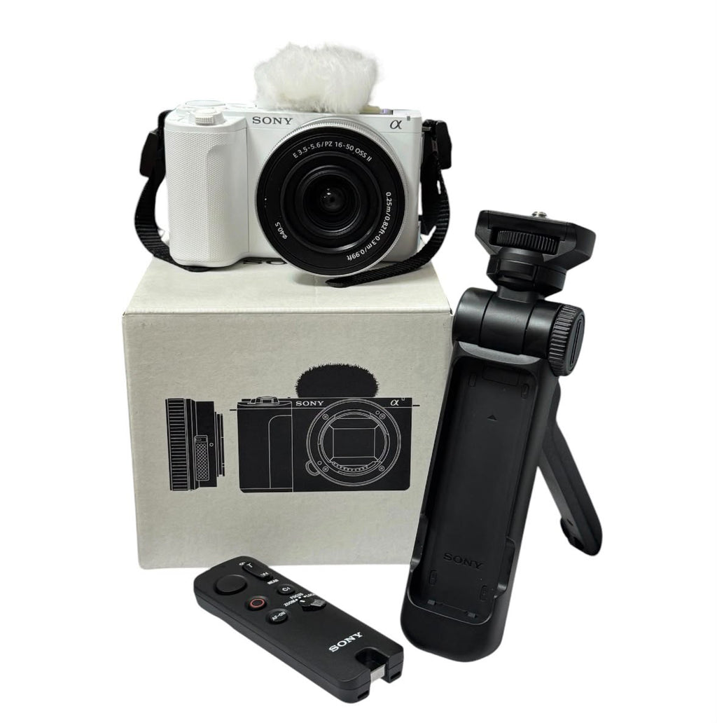 Sony ZV-E10 II Vlog Mirrorless Camera Body + 16-50mm Power Zoom Lens ,White With Wireless remote commander