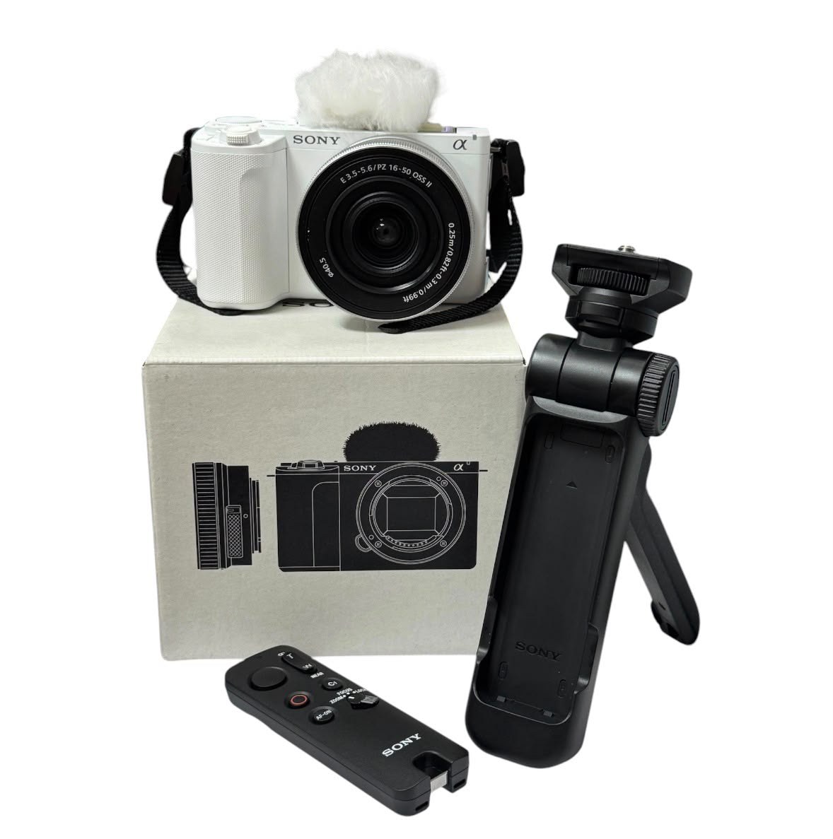 Sony ZV-E10 II Vlog Mirrorless Camera Body + 16-50mm Power Zoom Lens ,White With Wireless remote commander
