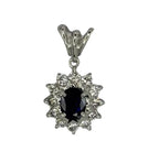 PT900 Blue Sapphire =0.70cts , Diamond 0.48Ct Pendant With Cert