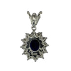 PT900 Blue Sapphire =0.70cts , Diamond 0.48Ct Pendant With Cert