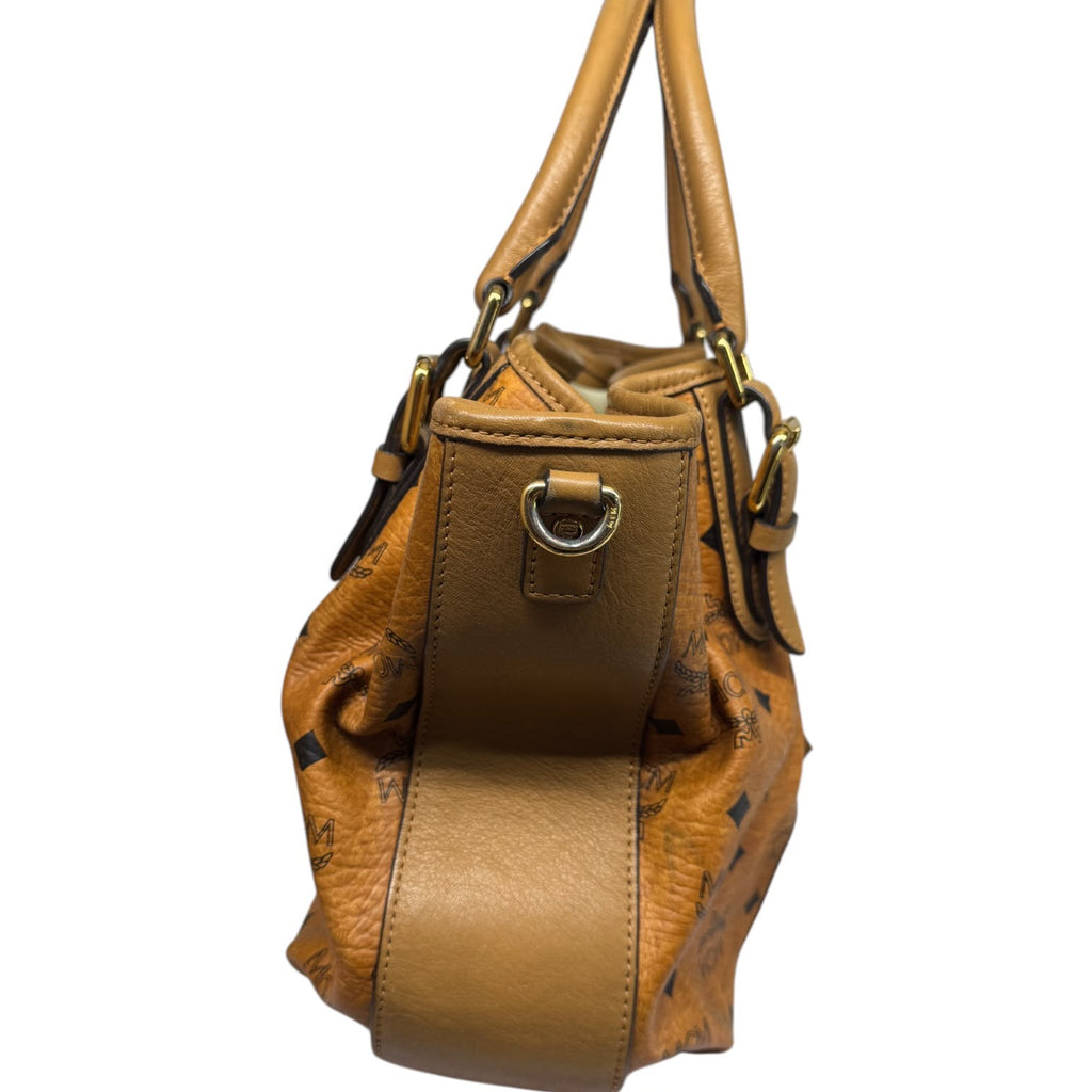 MCM Cognac Visetos Coated Canvas Drawstring bag