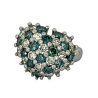 PT900 Blue Diamond Ring