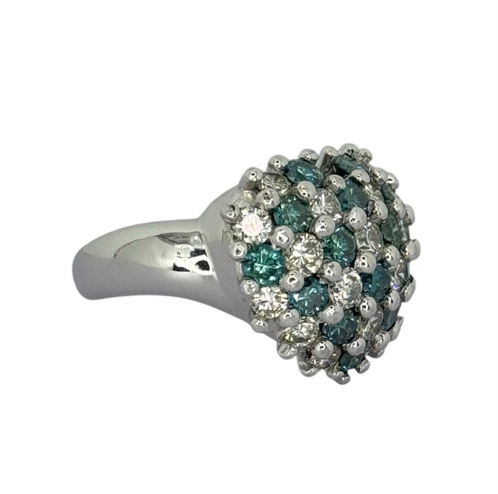 PT900 Blue Diamond Ring