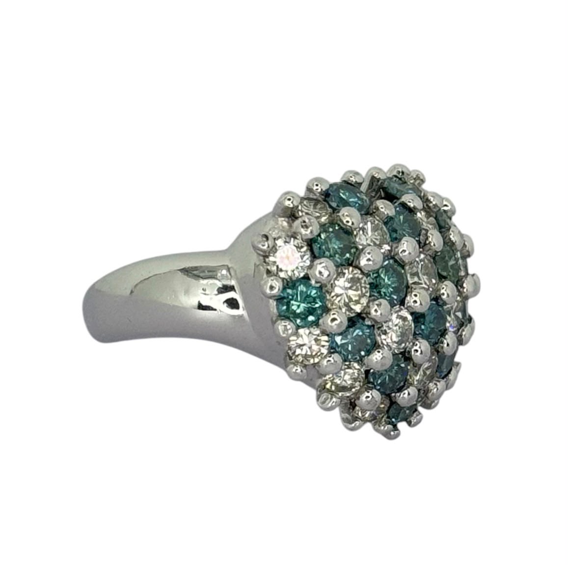 PT900 Blue Diamond Ring