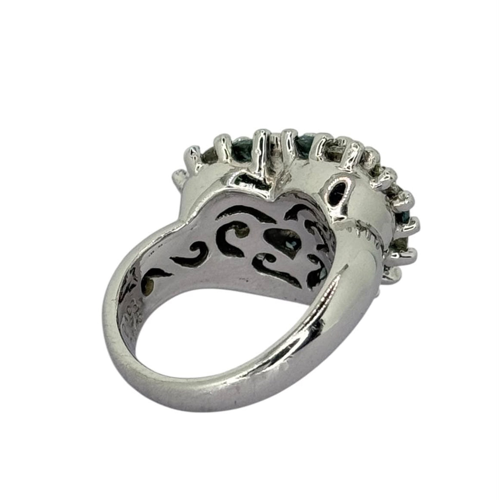 PT900 Blue Diamond Ring