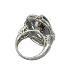 750WG Jadeite Jade Diamond 2in1 Ring/Pendant With Cert