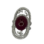 750WG Untreated Ruby Diamond Ring With Cert