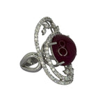 750WG Untreated Ruby Diamond Ring With Cert