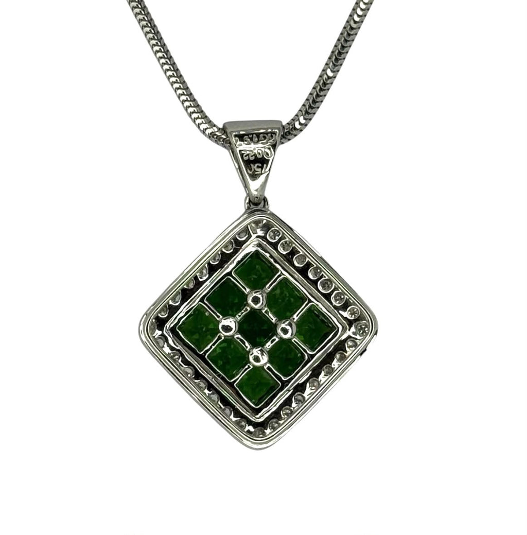 750WG Tsavorite=1.97ct, Diamond=0.22ct, Chain With Pendant