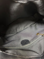 Vintage Black Leather Gucci Bamboo Hobo Handbag