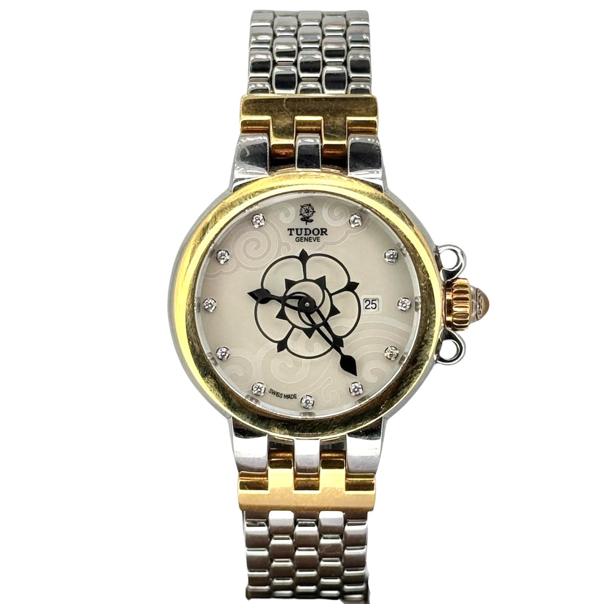 Tudor 35401 Clair de Rose 18K Half Gold, Mother Of Pearl Dial With Diamond Index Automatic Ladies Watch, 30mm