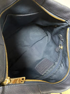 Coach 35809 East/West Isabelle Pebbled Leather Hobo Bag Navy Blue