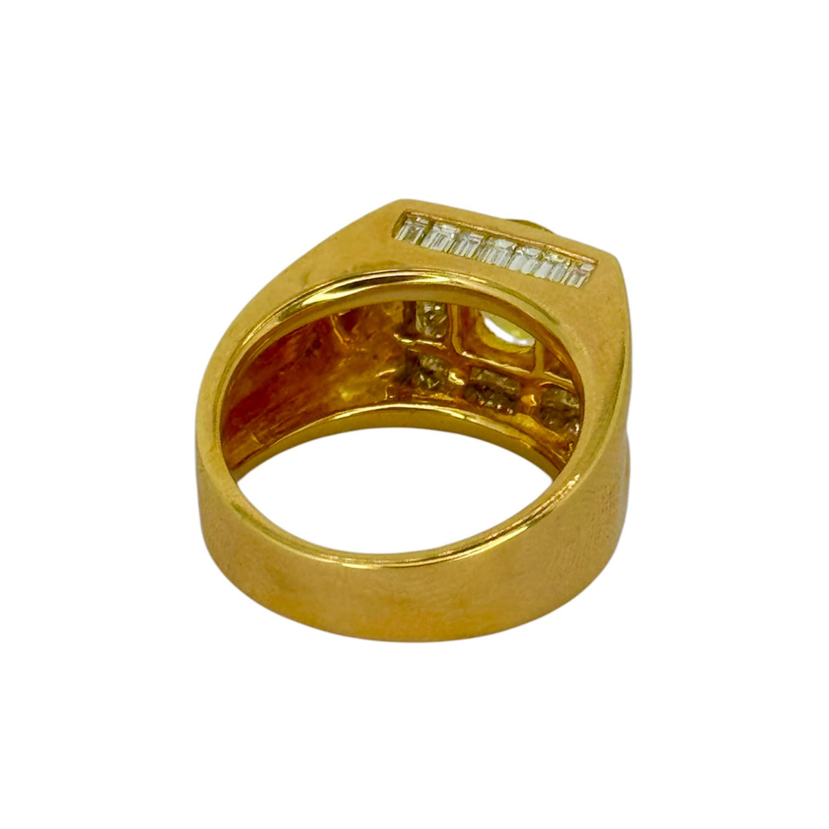 18KYG Yellow Sapphire=2.18ct , Diamond Men Ring With Cert
